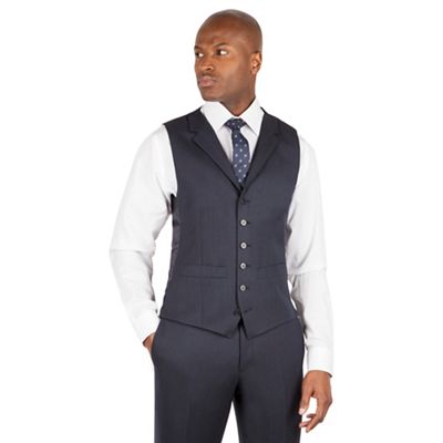 Hammond & Co. by Patrick Grant Blue textured 6 button front tailored ...