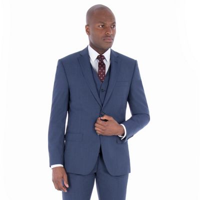 J by Jasper Conran Blue textured wool blend tailored fit suit jacket ...