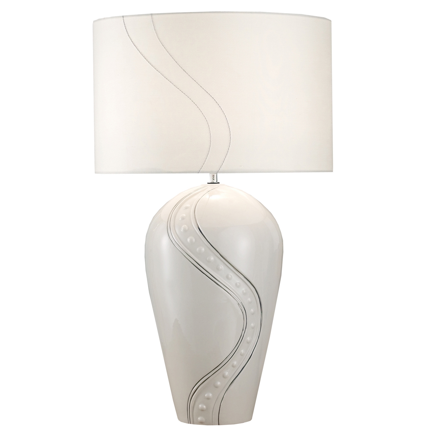 Belleek Living Ivory Silver Ripple Lamp