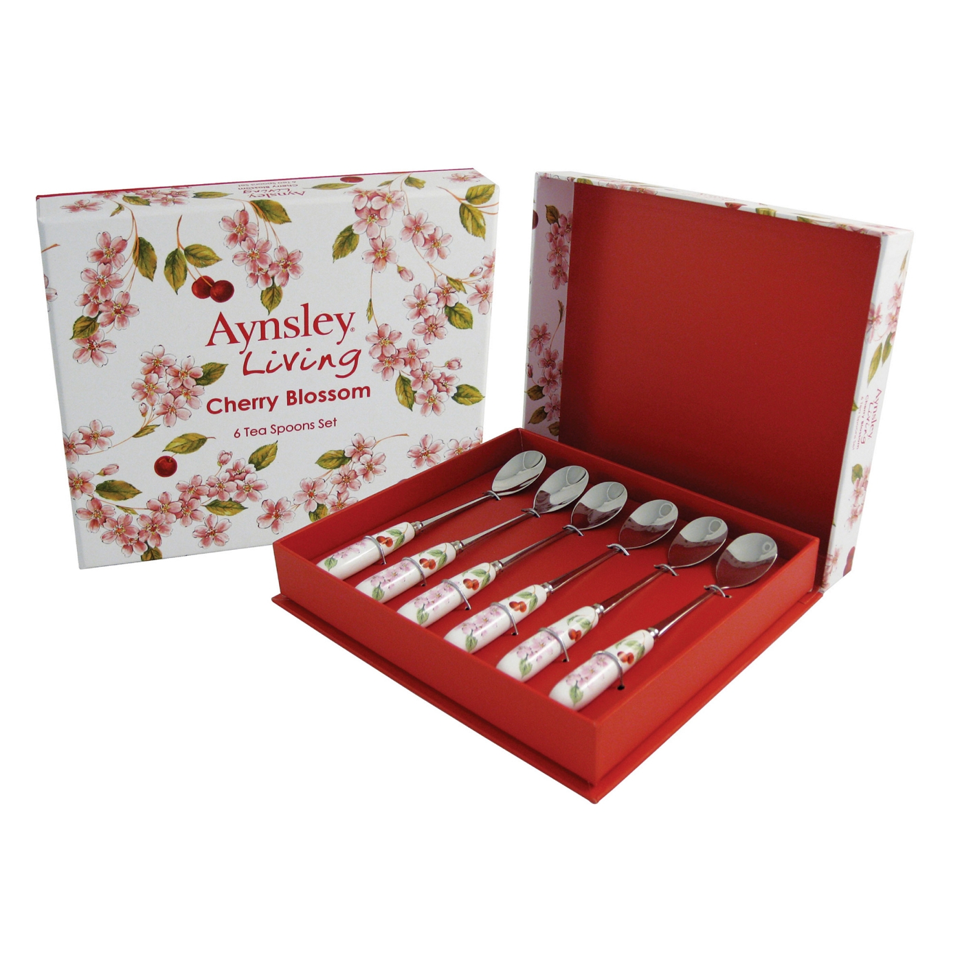 Aynsley China Cherry Blossom set of six teaspoons