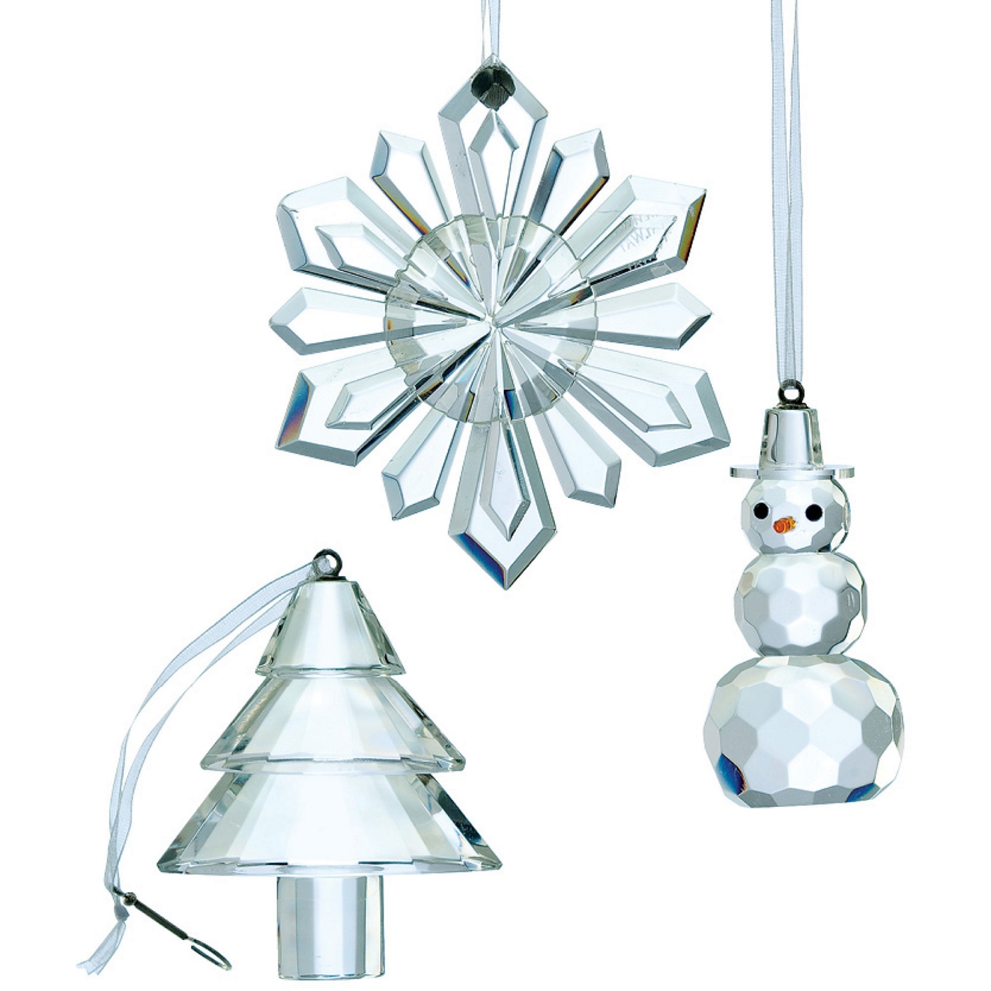 Galway Living Crystal Hanging Ornaments Set Of Three