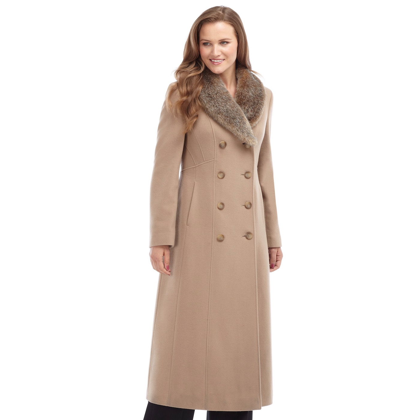 Precis Petite Long Camel Wool Coat