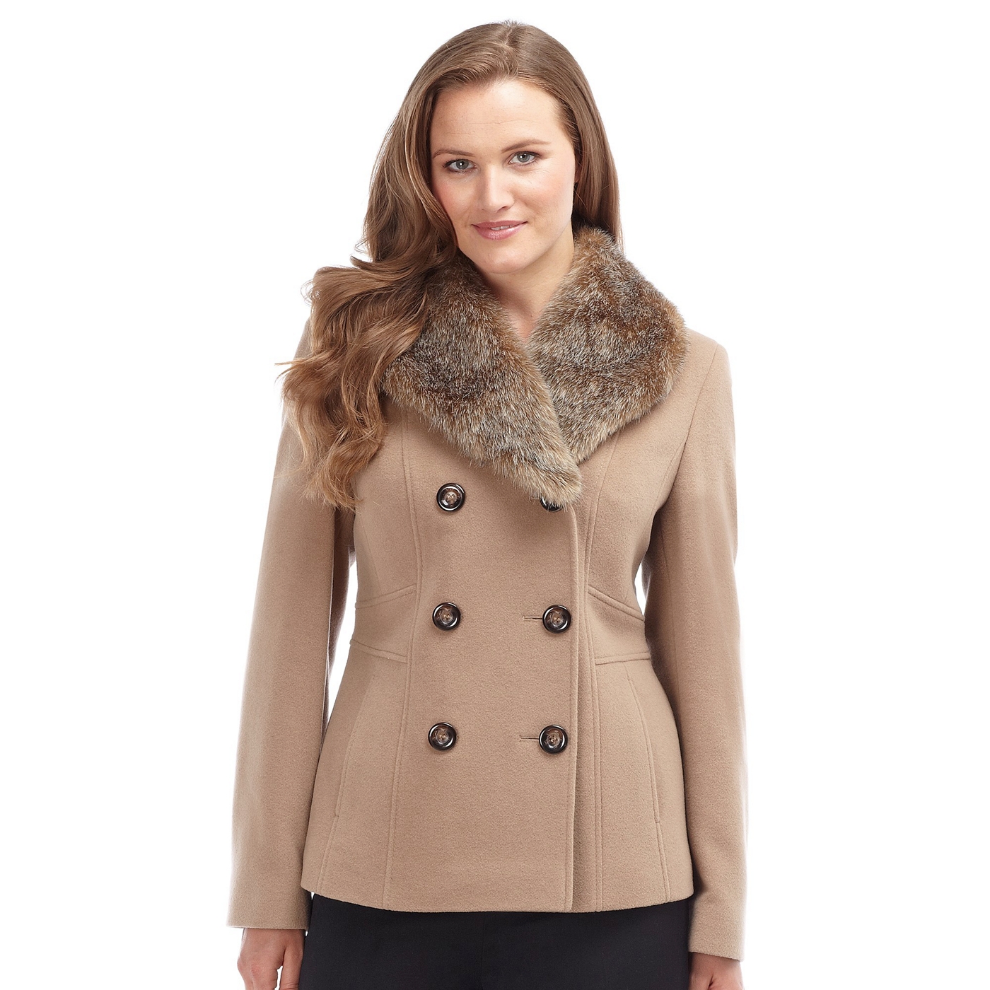 Precis Petite Camel pea coat