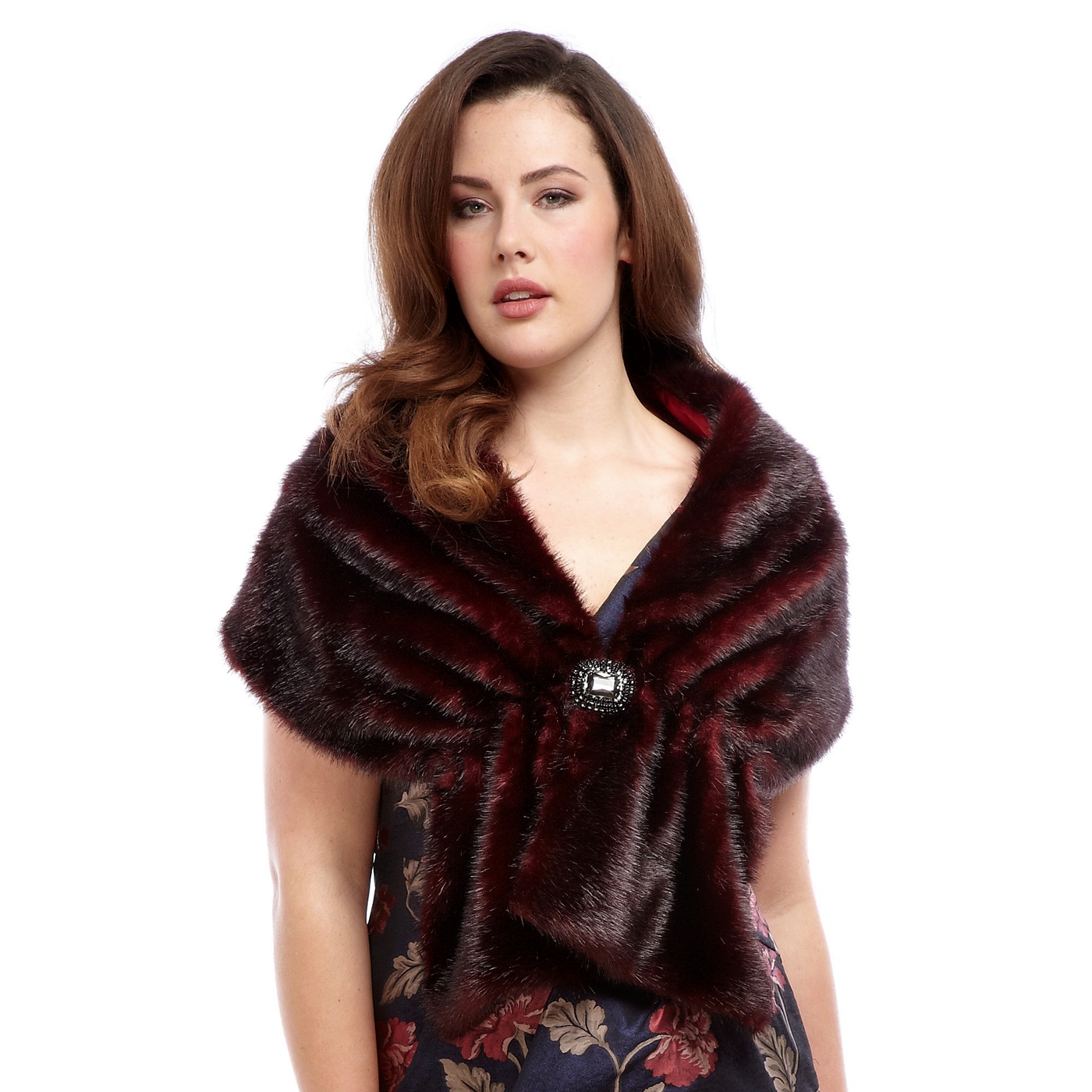 Alexon Red Fur Stole