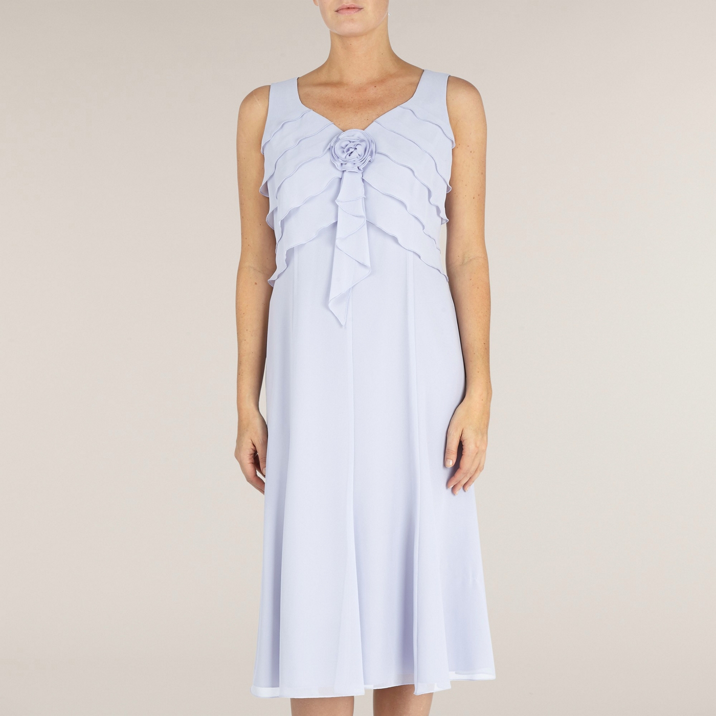 Jacques Vert Lilac Chiffon Layer Corsage Dress