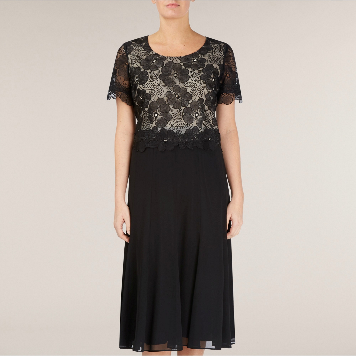 Jacques Vert Organza Flower Chiffon Dress