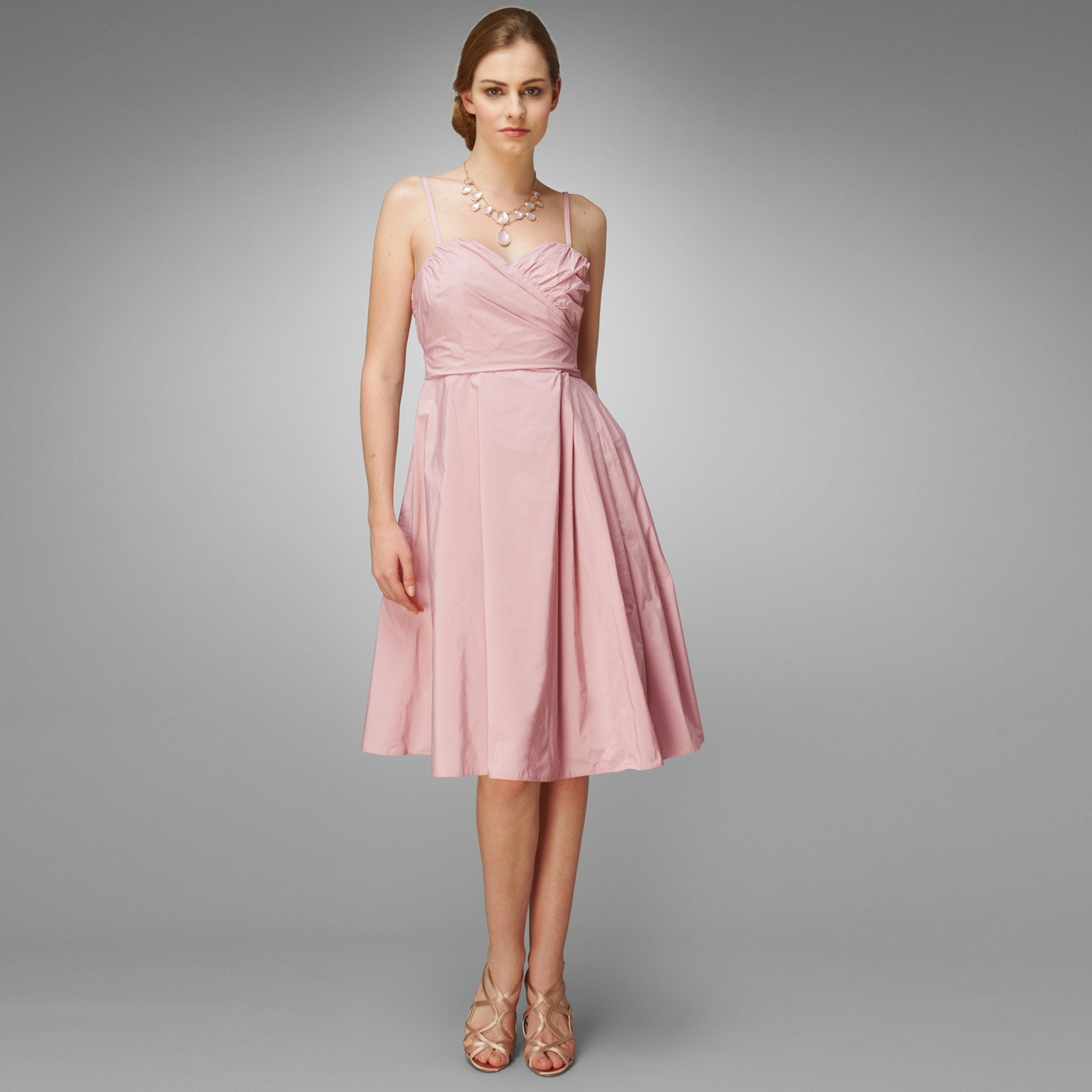 Phase Eight Dusty Pink Concerto Taffeta Dress