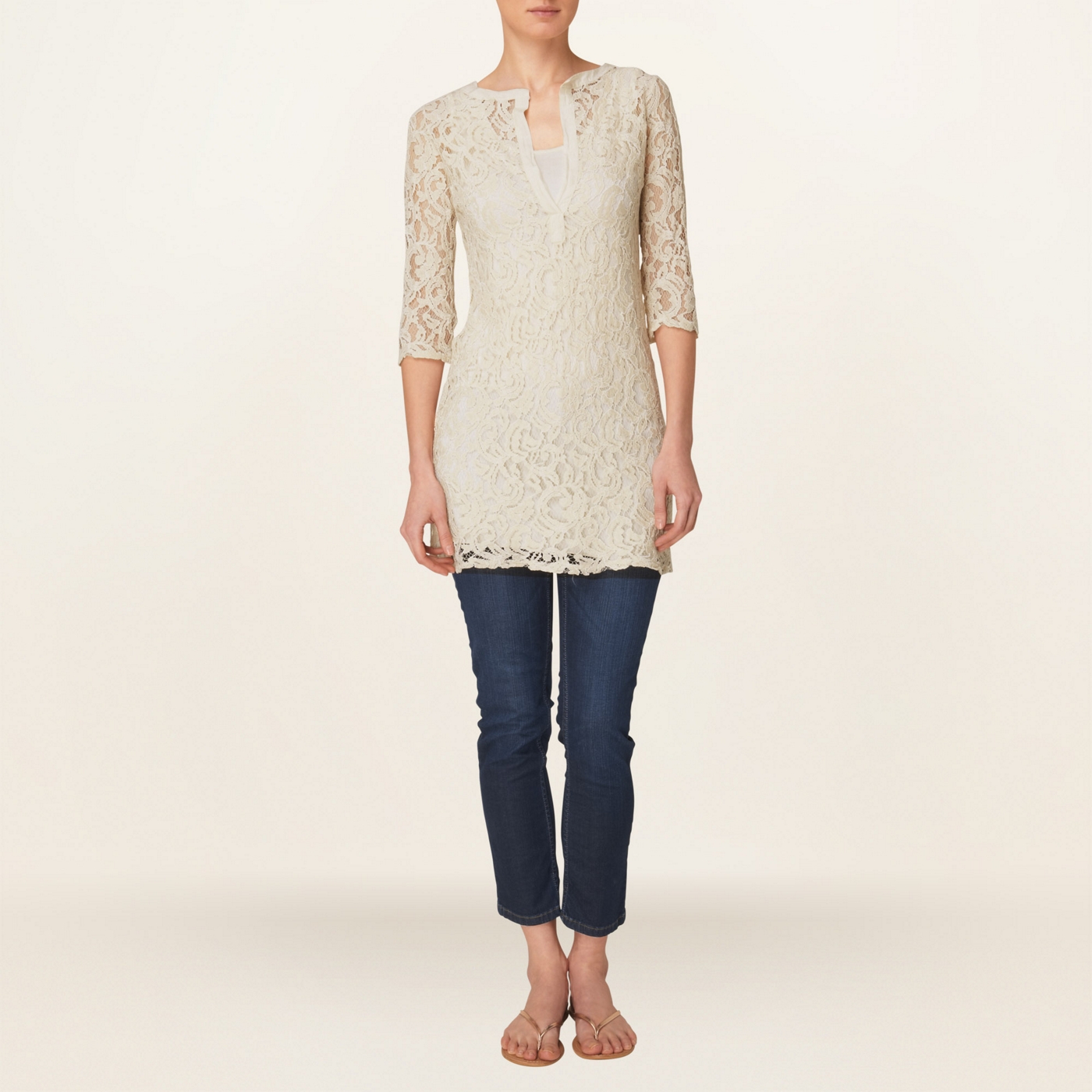 Phase Eight Ivory amelie lace tunic