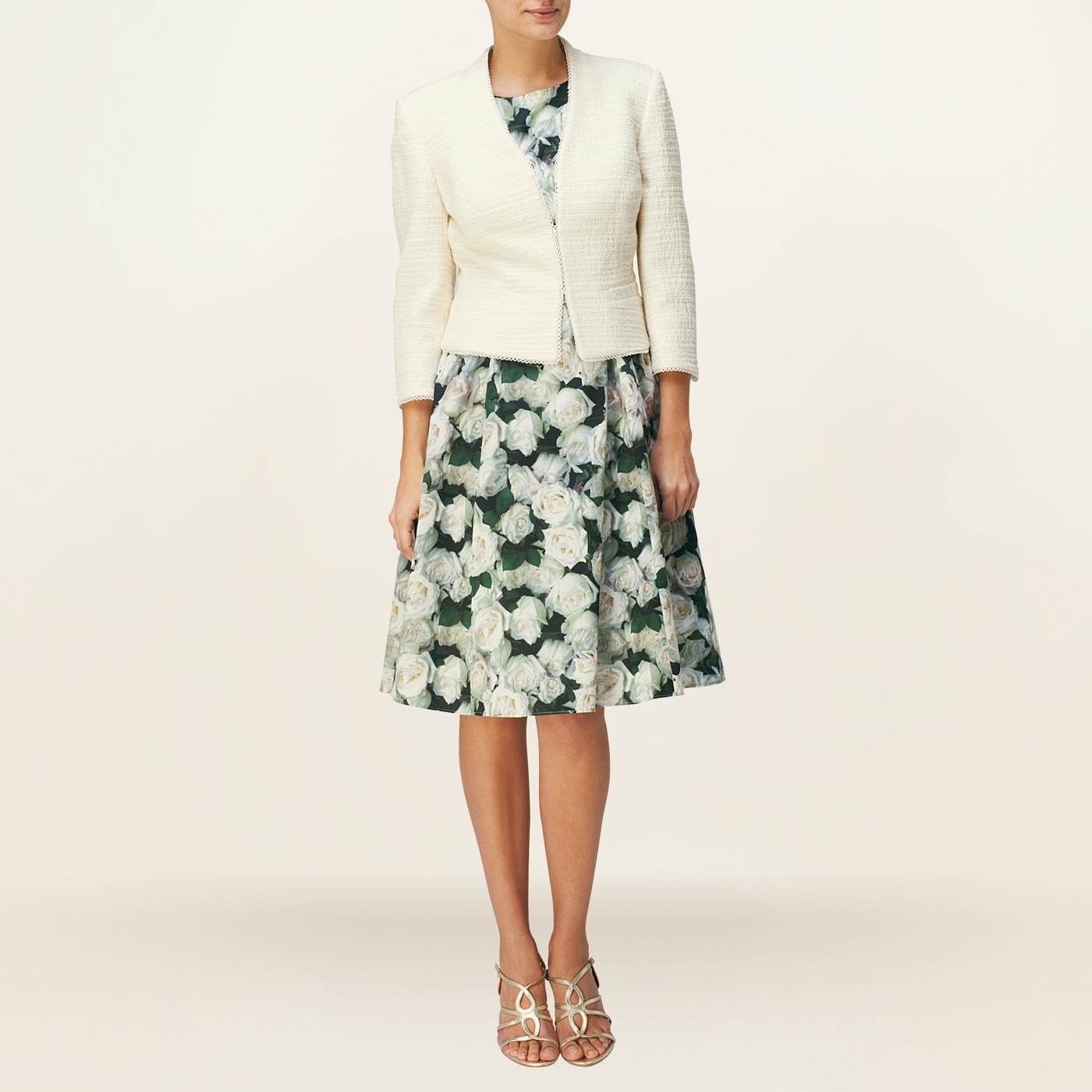 Phase Eight Ivory Angelica Tweed Blazer