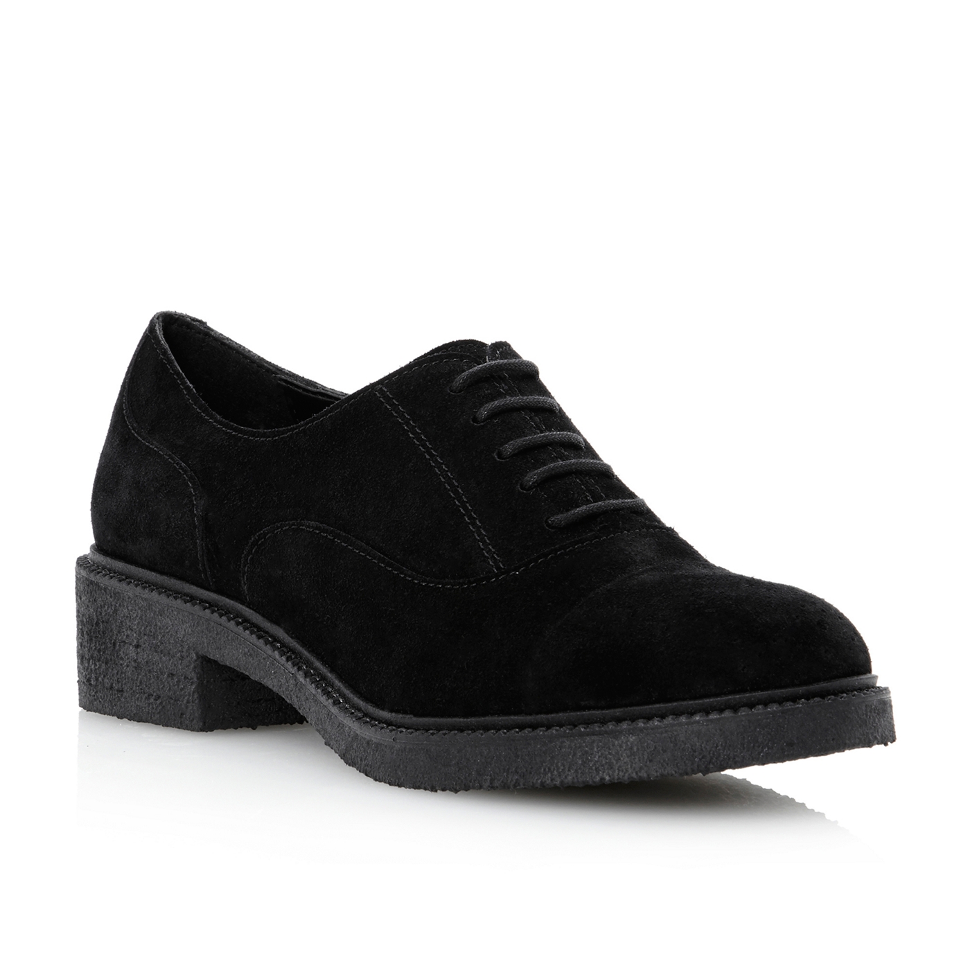 Dune Black lobby crepe sole suede lace up shoe