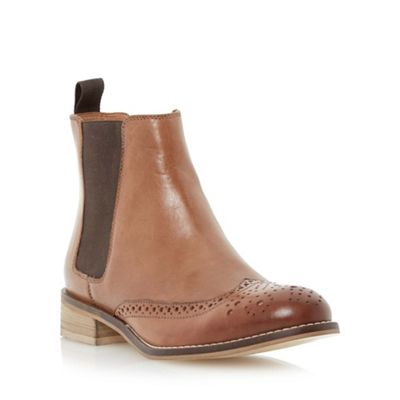 Dune Brown leather brogue chelsea boot | Debenhams