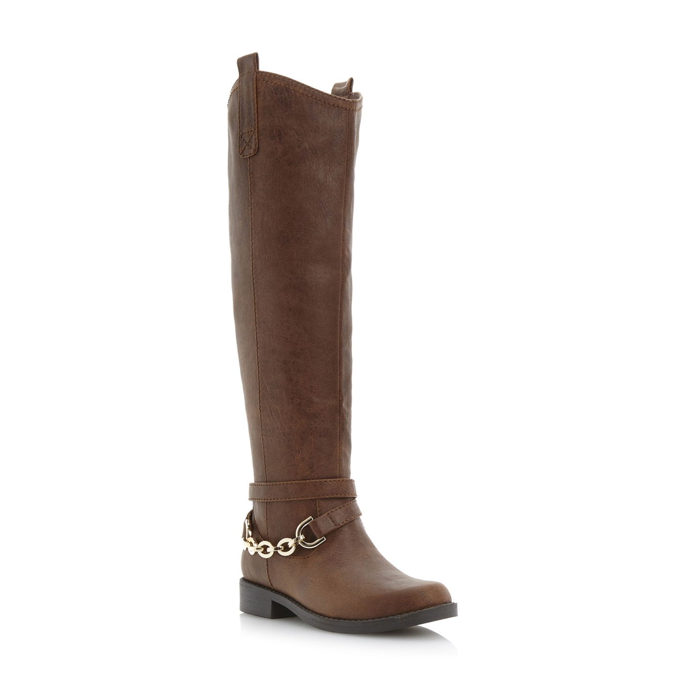 Head Over Heels by Dune Tan snaffle detail high leg boots