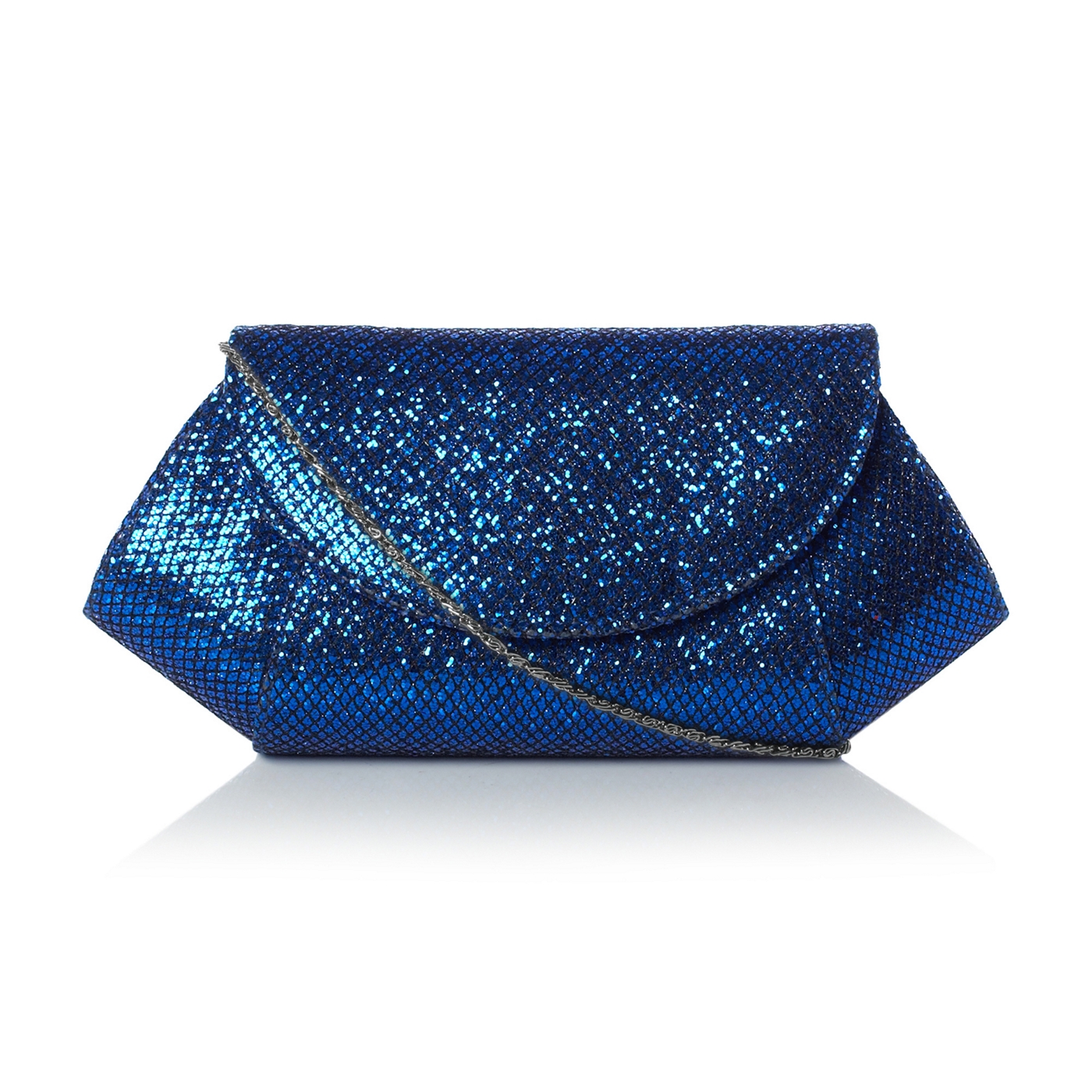 Roland Cartier Navy glitter mesh fabric clutch