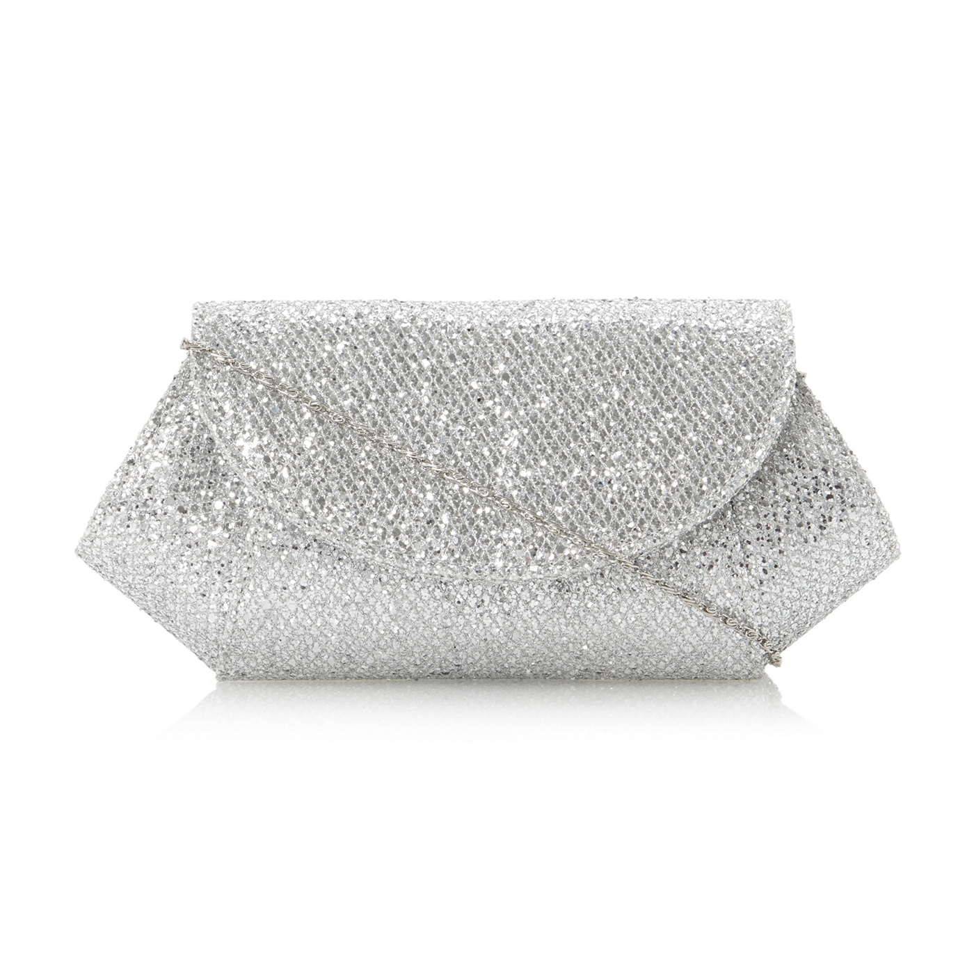 Roland Cartier Silver glitter B mesh rc Roland Cartier glitter clutch bag