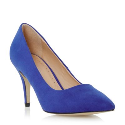 Roberto Vianni Blue pointed toe mid heel court shoe | Debenhams