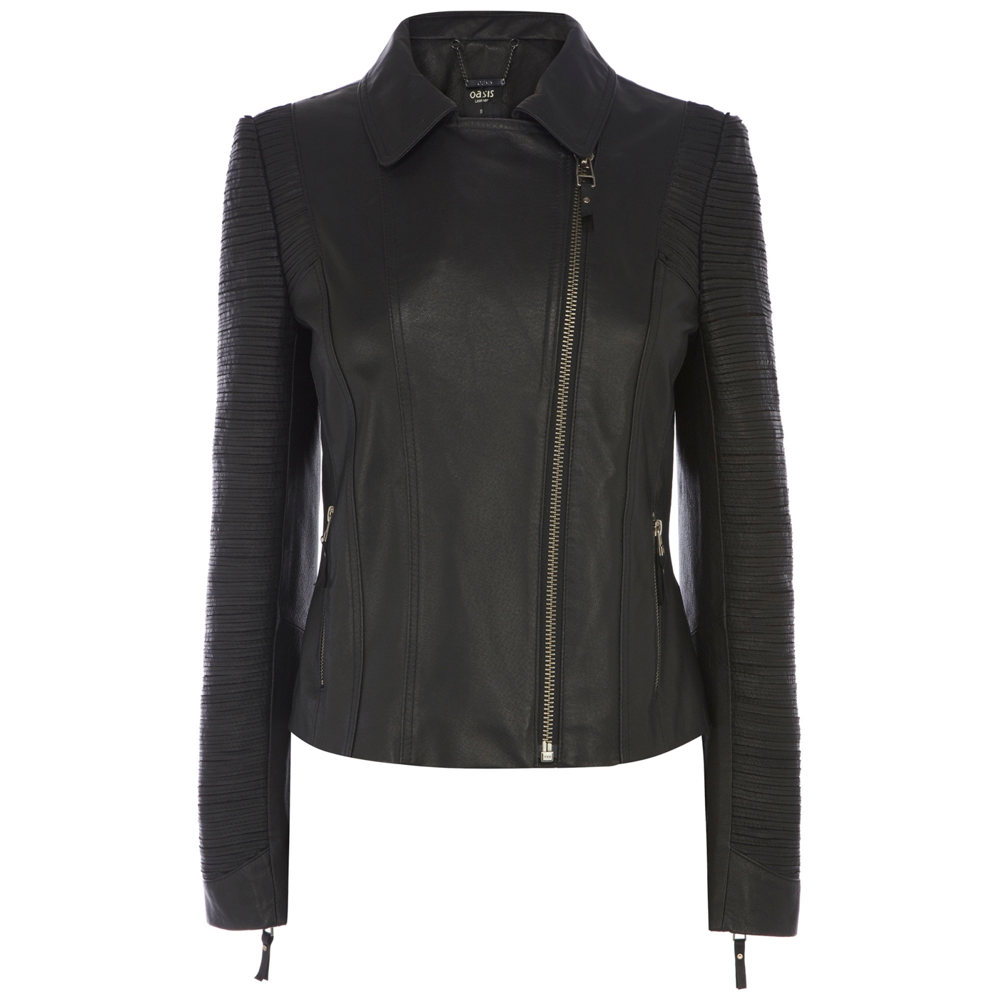 Oasis Oasis slash detail leather jacket