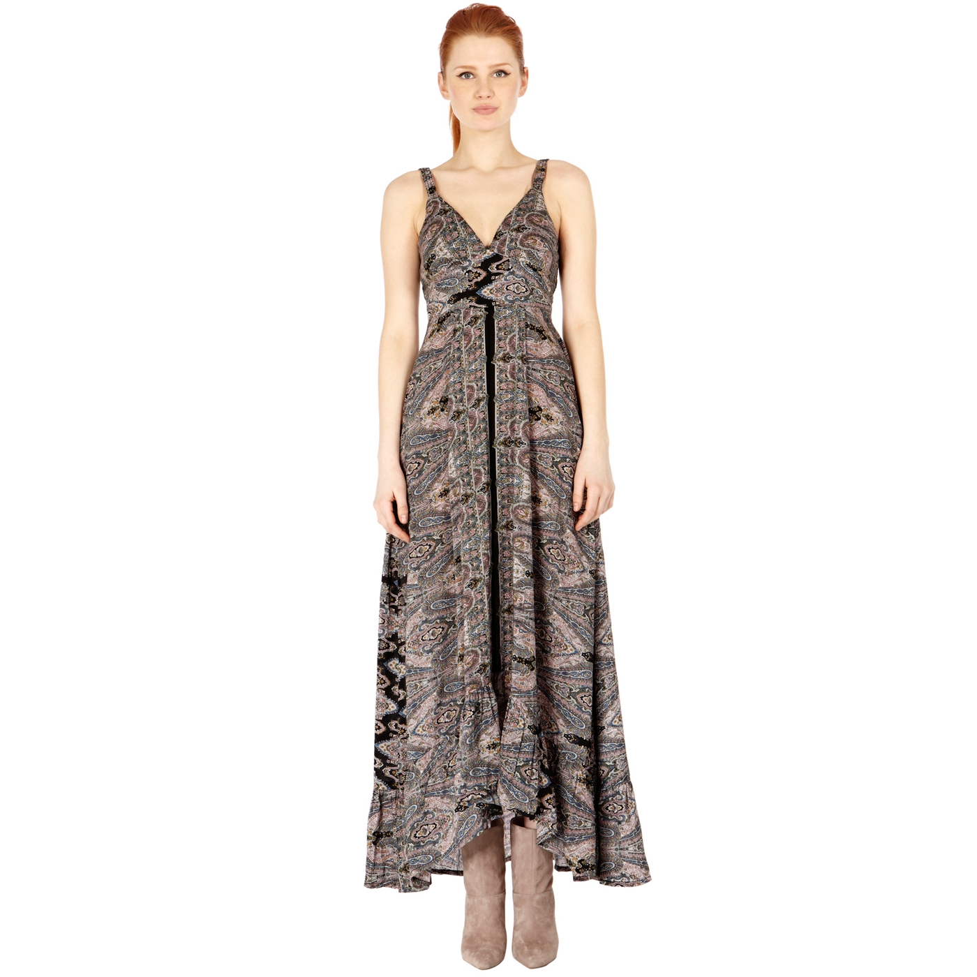 Warehouse Warehouse chevron paisley maxi dress