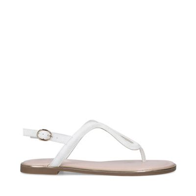 carvela white flip flops