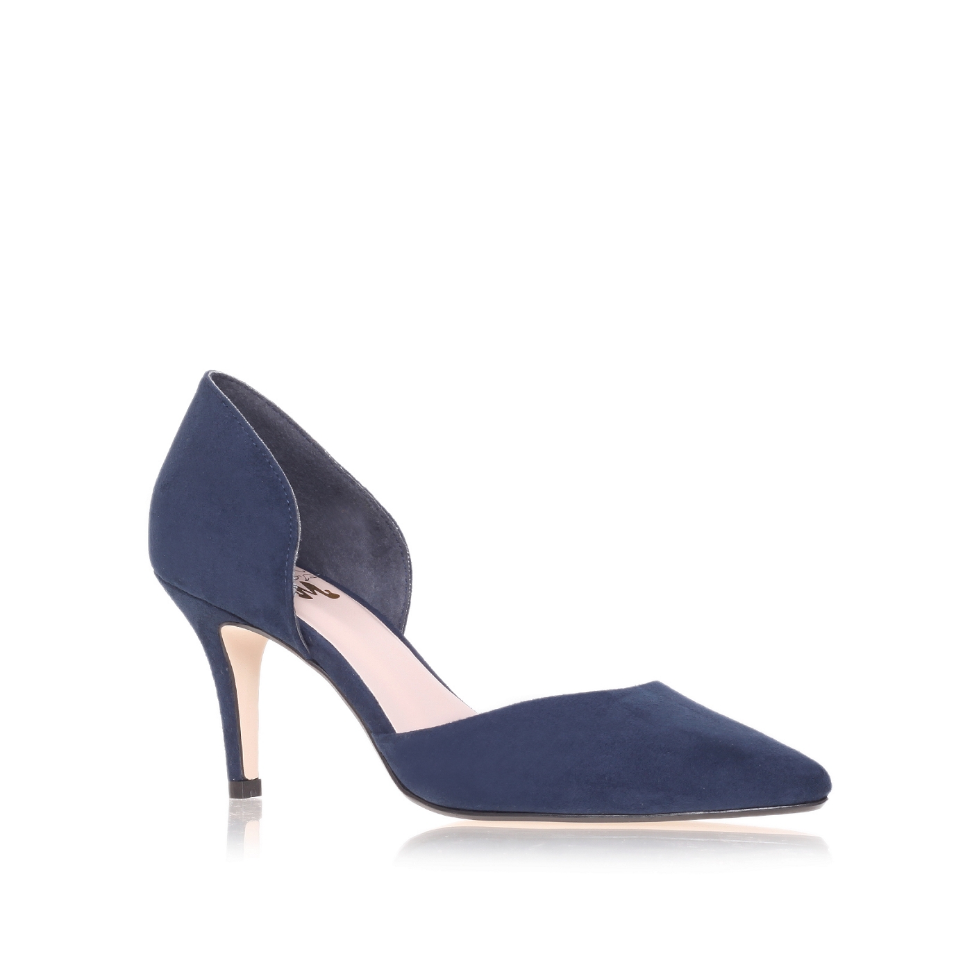 Miss KG Navy Celina mid heel court shoes