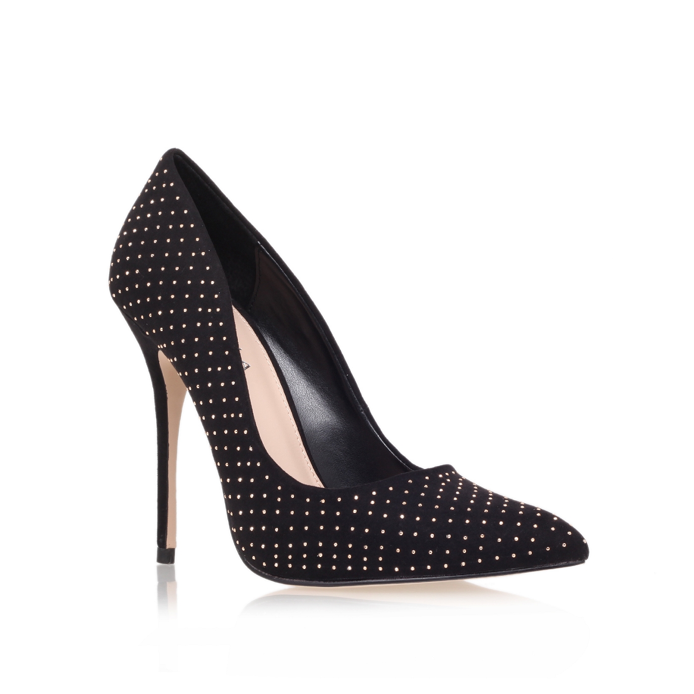 Carvela Black gun high heel court shoes