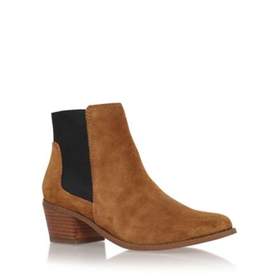 Miss KG Tan 'Spider' mid block heel ankle boot | Debenhams