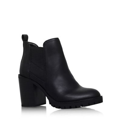 Miss KG Black 'silent' high block heel ankle leather boot | Debenhams