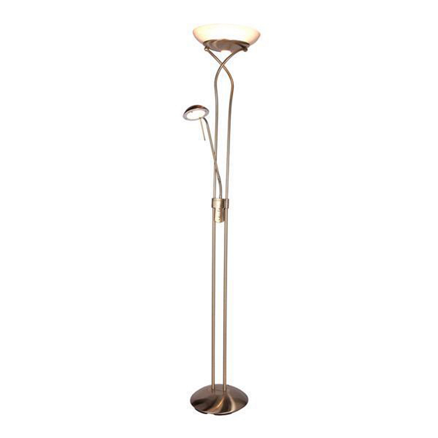 Litecraft Mother and child antique brass floor lamp with twist