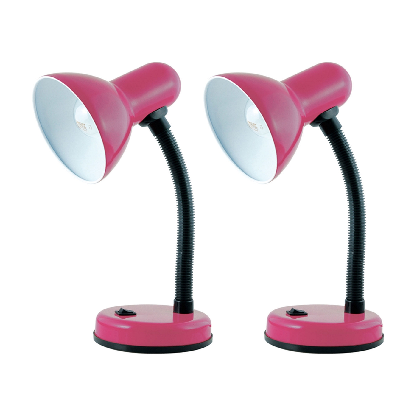 Litecraft Pack Of 2 Pink Flexi Neck Desk Lamps