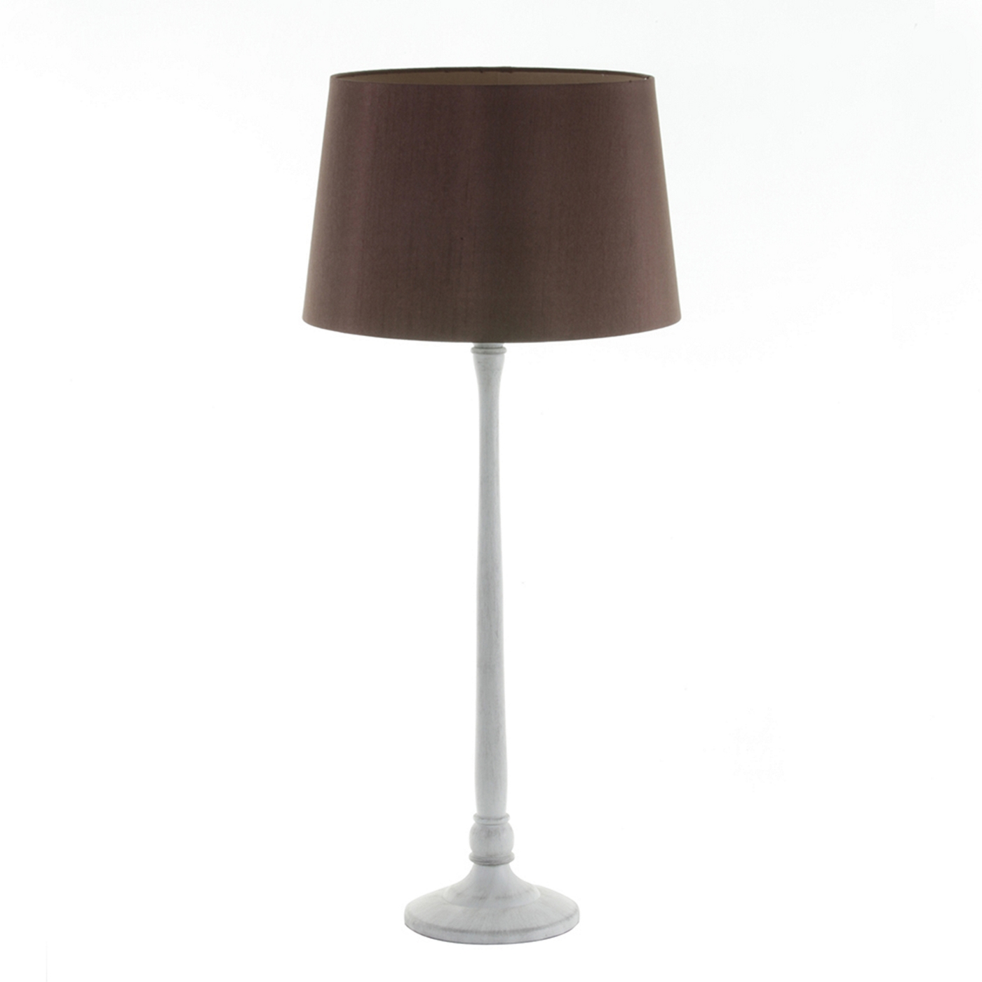 Litecraft Large pewter Table Lamp with Chocolate Shade