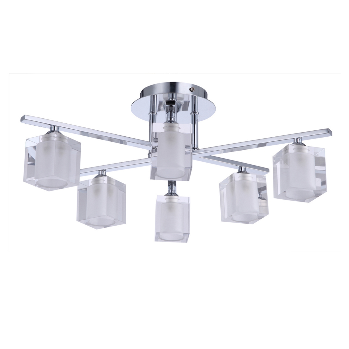 Litecraft Ice cube Chrome 5 light ceiling light