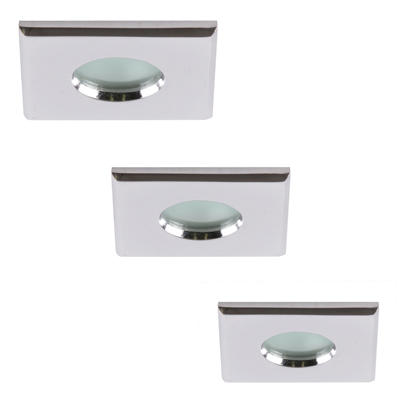 Litecraft 3 Pack Quadratus Square Bathroom Downlights   Chrome