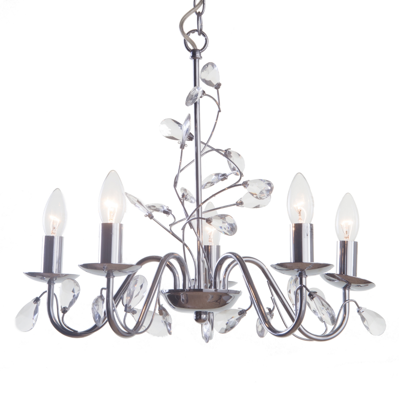 Litecraft Calais 5 Light Dual Mount Chandelier   Chrome