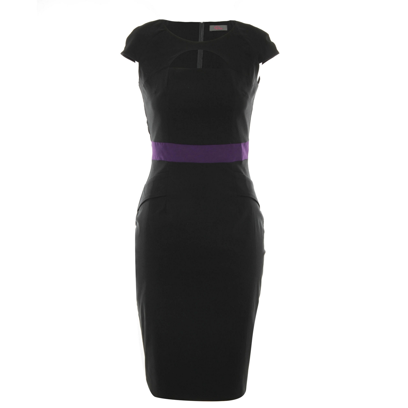 Petals Black keyhole bodycon dress