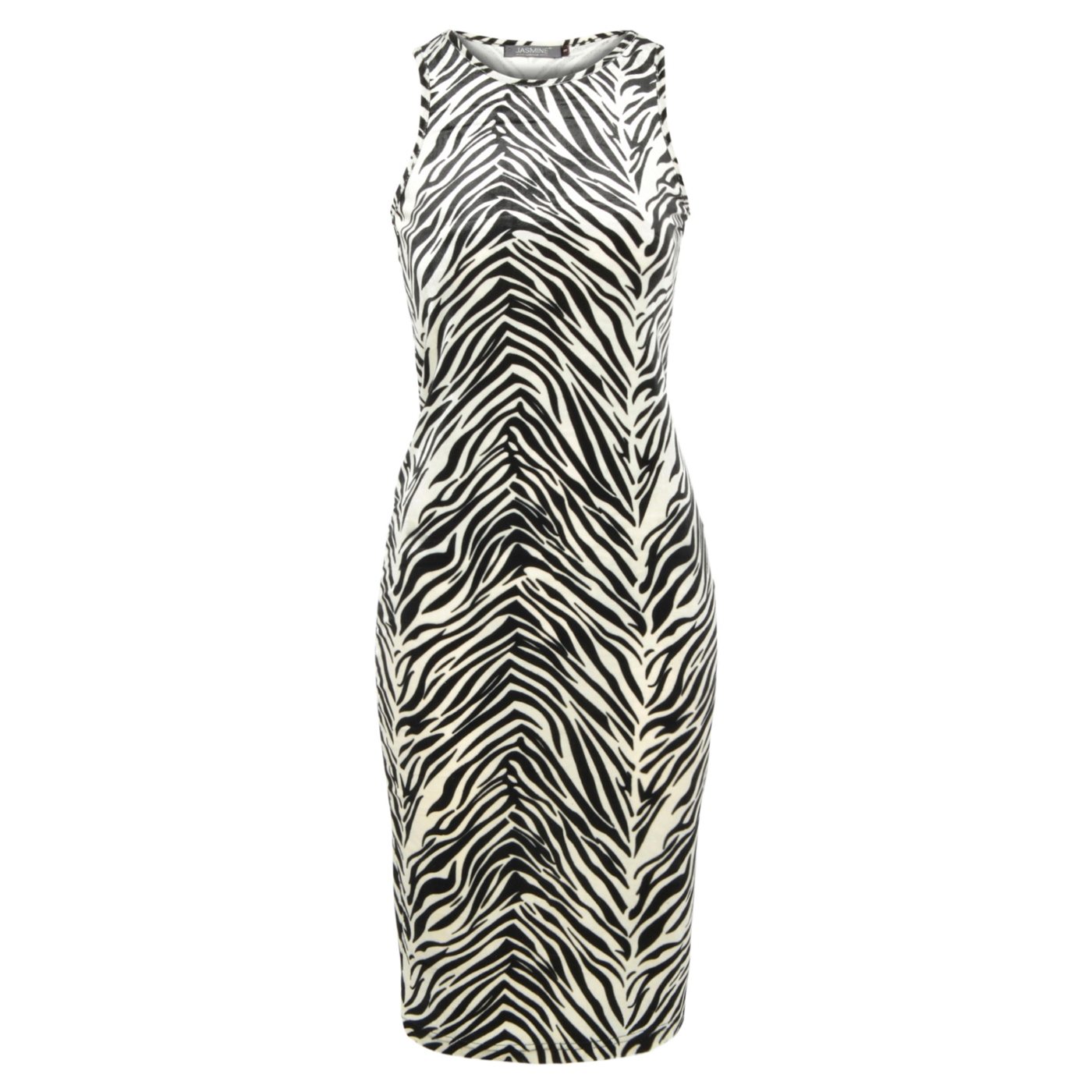 Jasmine Black zebra print midi dress