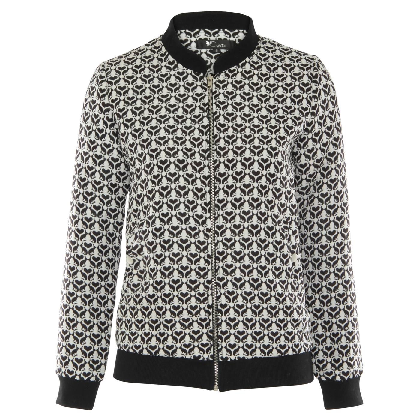 Cutie Black print bomber jacket