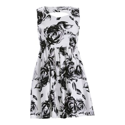 Jolie Moi White floral fit and flare dress | Debenhams