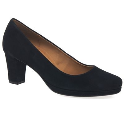 Gabor Navy 'ella' womens suede court shoes | Debenhams