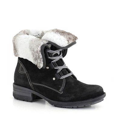 Josef Seibel Dark grey 'sally' faux fur lined womens ankle boots ...