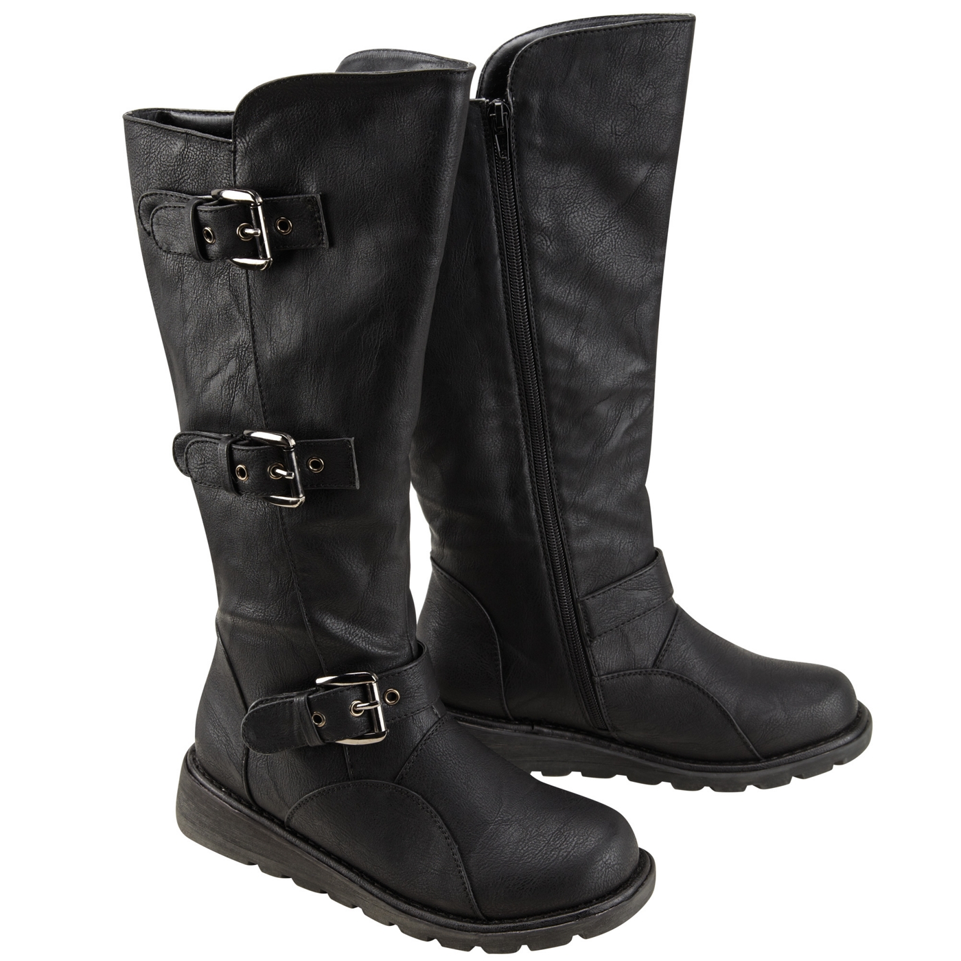 Joe Browns Black tremendous triple buckle wedge boot