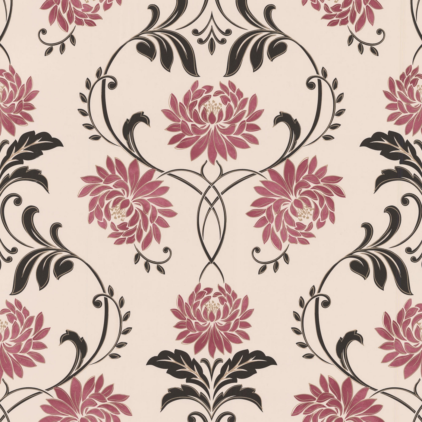 Laurence Llewelyn Bowen Red/cream Petal wallpaper