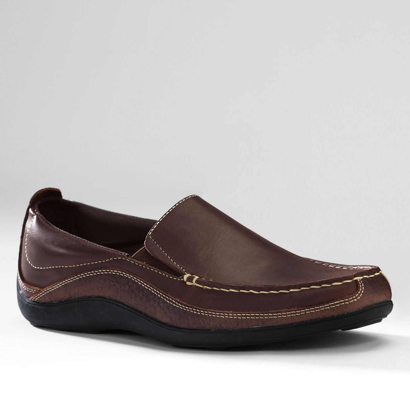 Lands End Brown Lakewood Slip On Moccasins