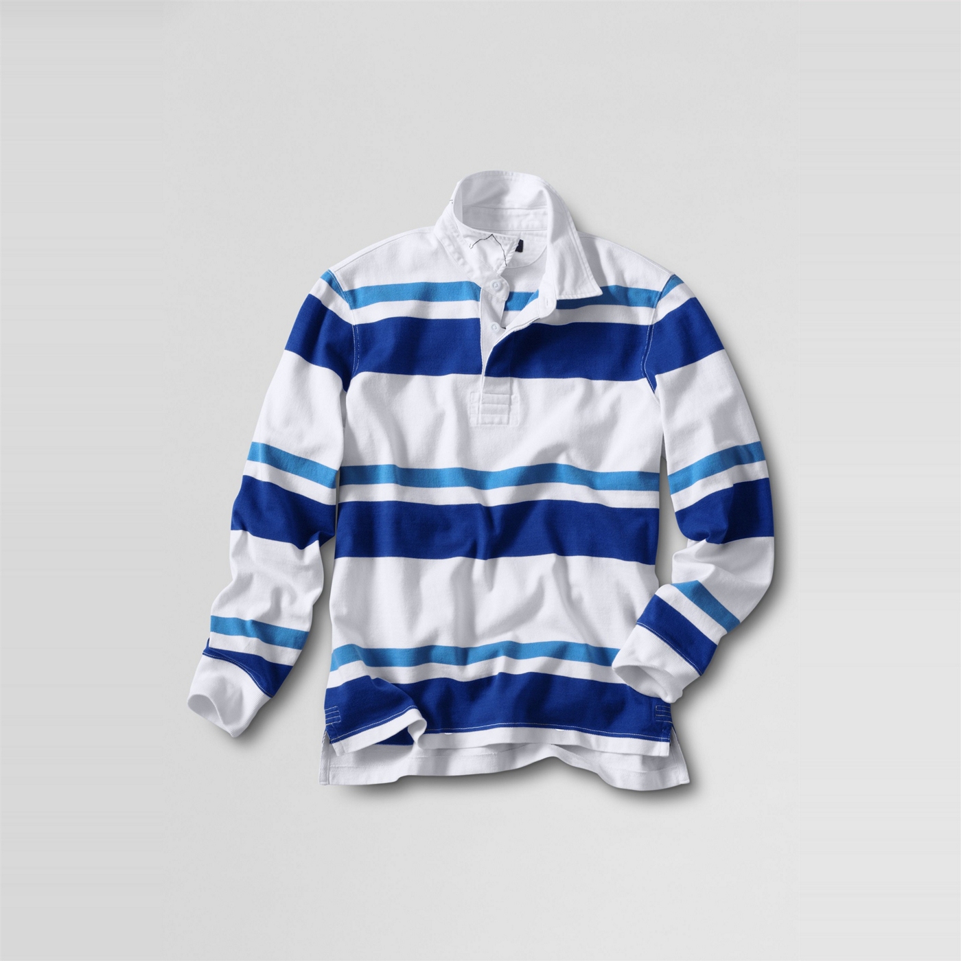 Lands End Blue Summer Weight Rugby Shirt