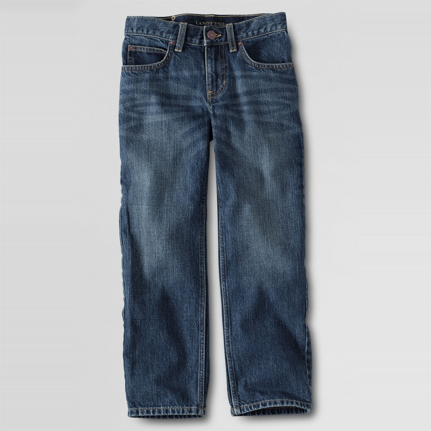 Lands End Blue Little Boys Iron Knee Classic Fit Jeans