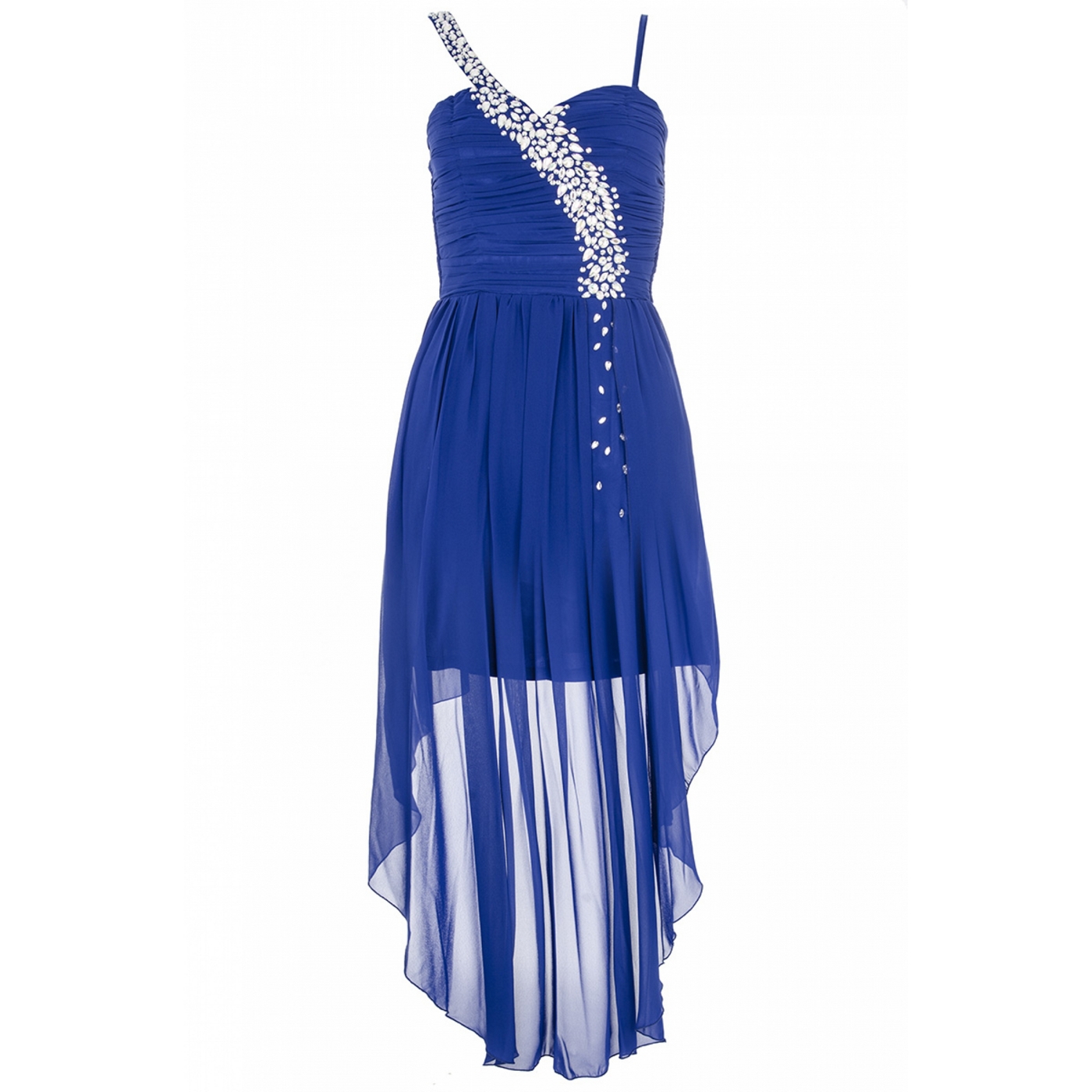 Quiz Royal Blue Crystal Dipped Hem Dress