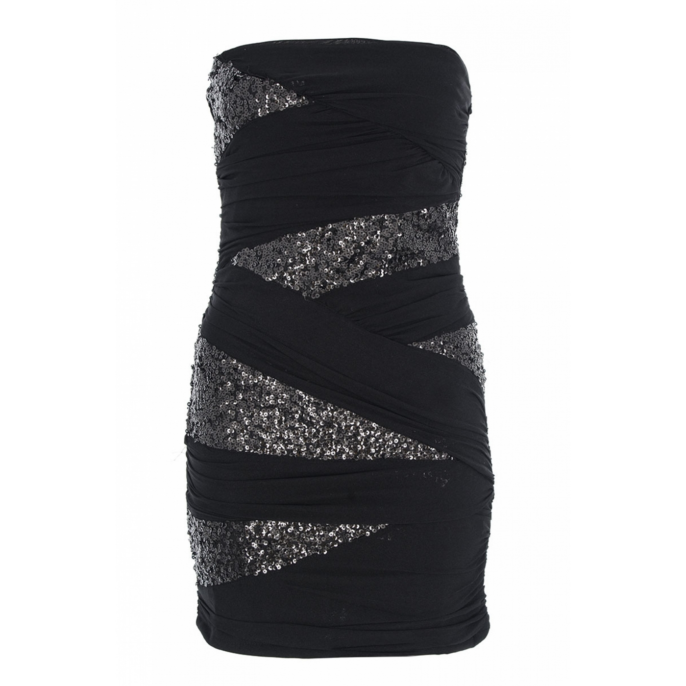 Quiz Black Sequin Ruched Bodycon Dress