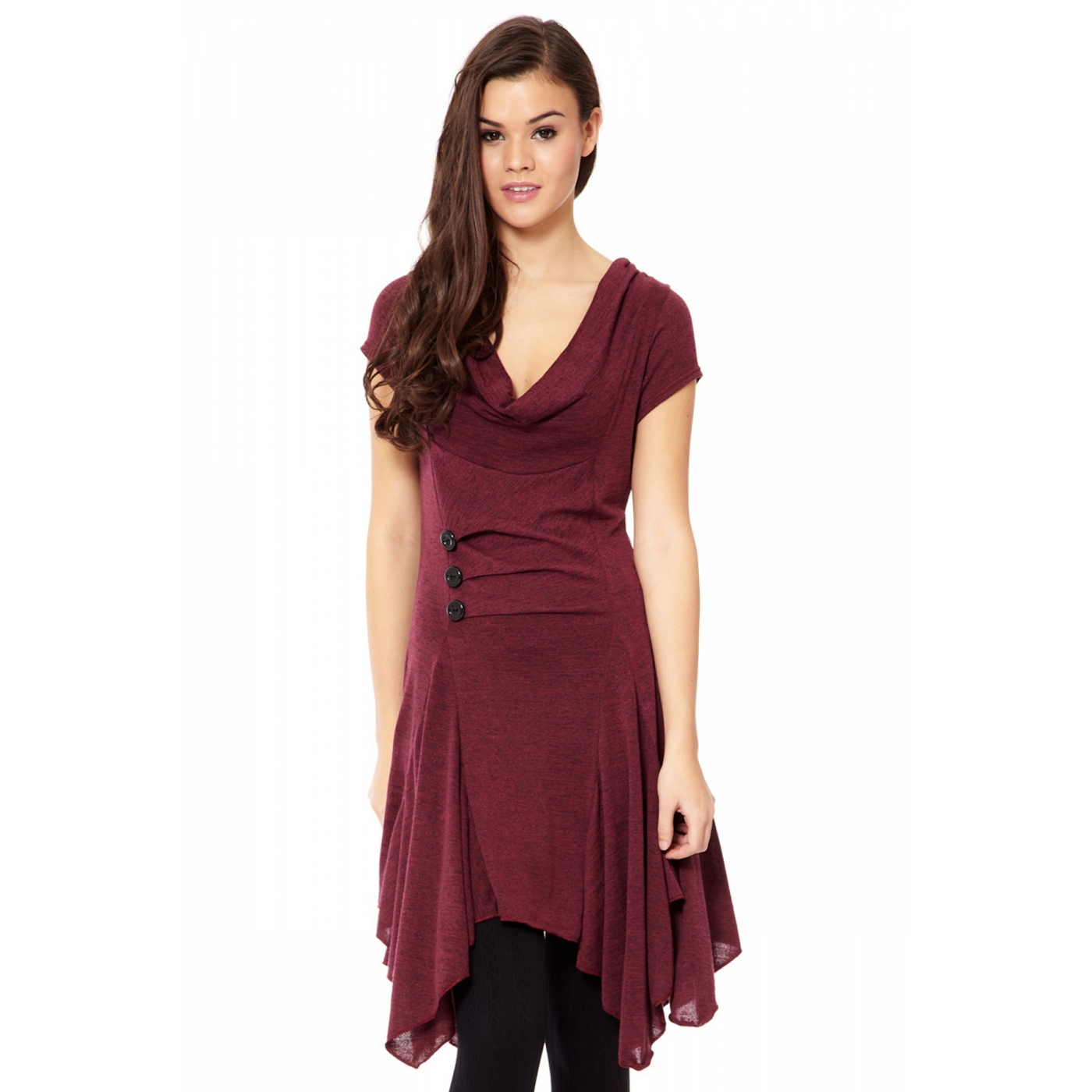 Quiz Wine Knitted Tunic Dress