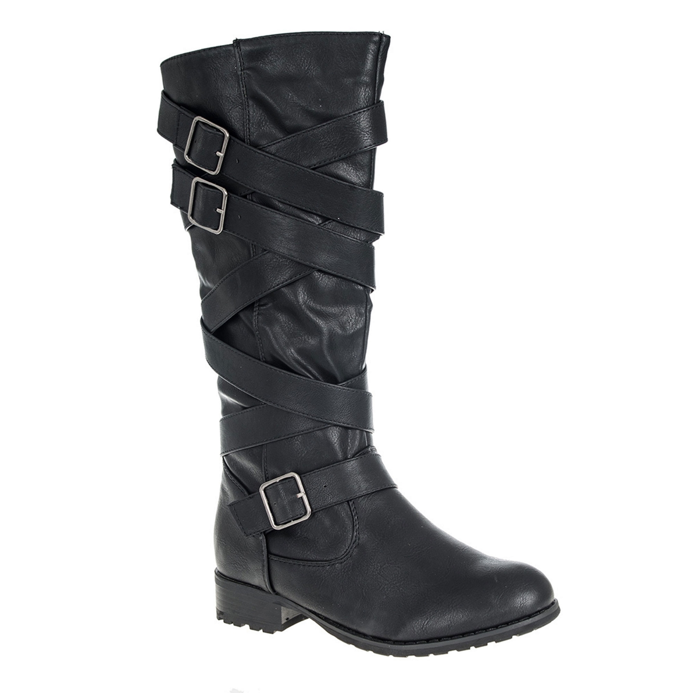 Quiz Black Multi Strap Boots