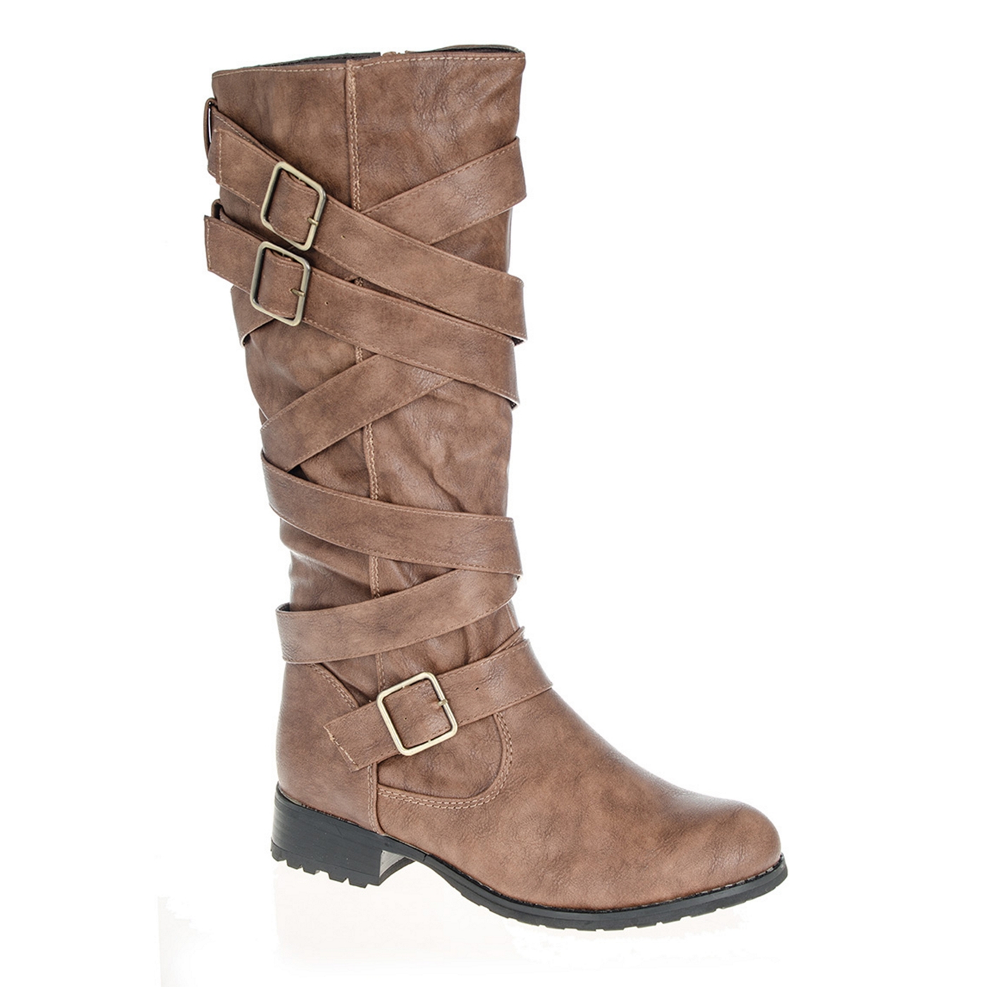 Quiz Tan Multi Strap Boots