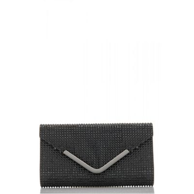 black and diamante clutch bag