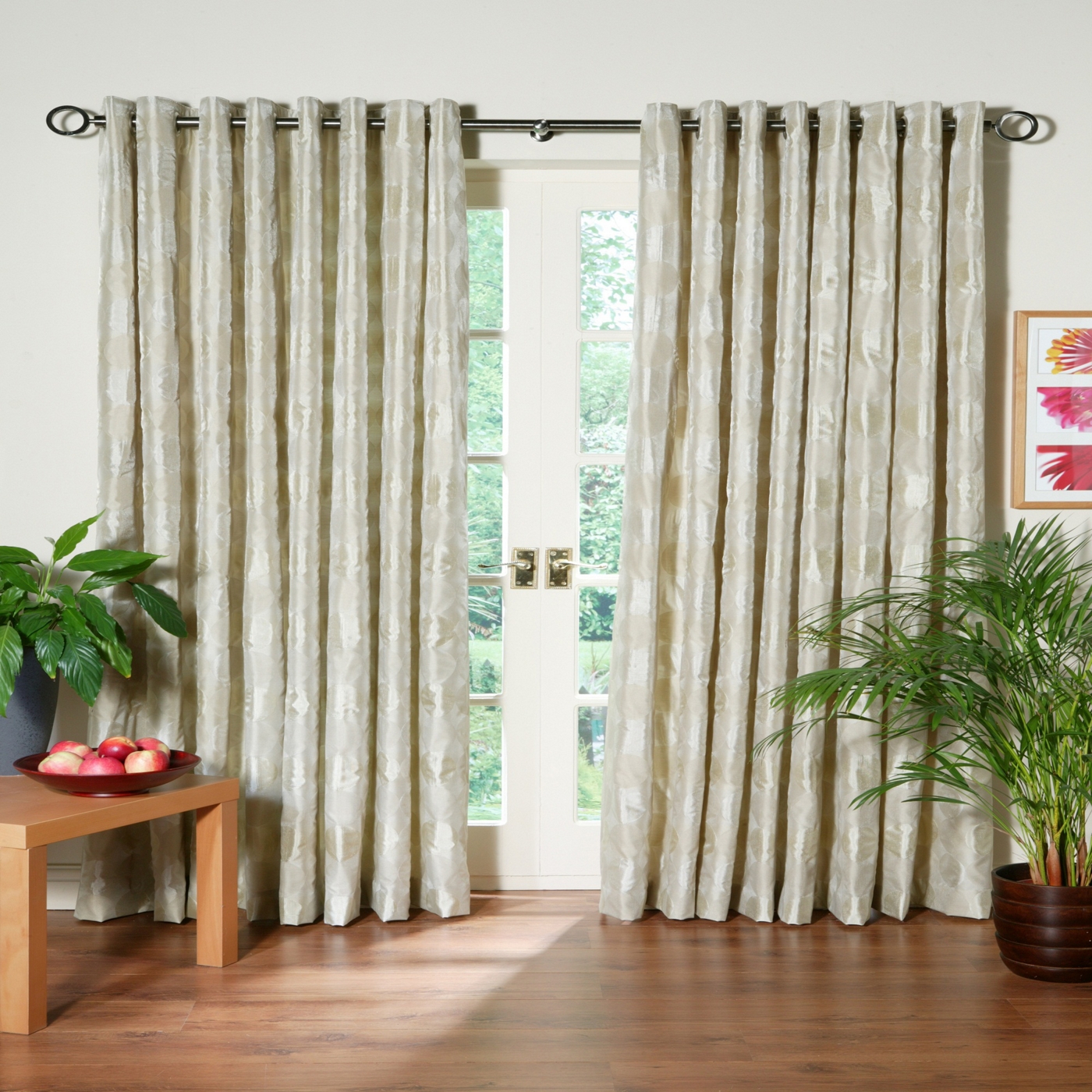 Whiteheads Eclipse Champagne Lined Eyelet Curtains  